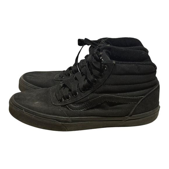 Vans Sk8-Hi Blackout Canvas High Top Sneakers Men's Size 8.5 Triple Black Skate - Picture 4 of 8